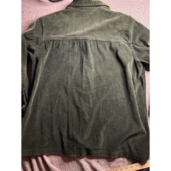 St. John’s Bay 1X Olive Corduroy Shirt Jacket | Denim Cuff Barn Chore Vintage - Picture 6 of 6